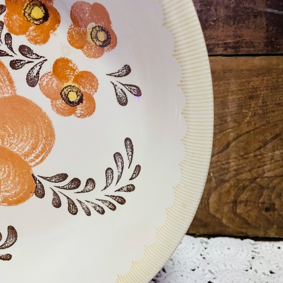 VINTAGE ROYAL CHINA • JEANNETTE • LARGE SERVING BOWL • PASTA/ BURNT ORANGE/RETRO - Picture 5 of 6